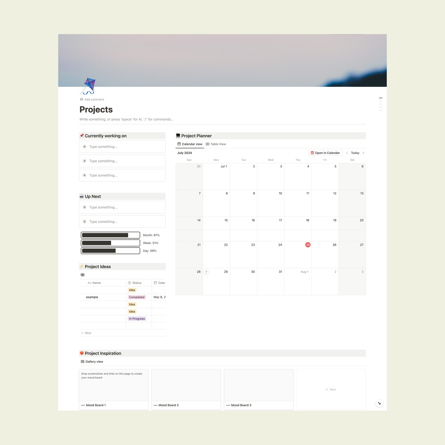 Simple Notion Planner
