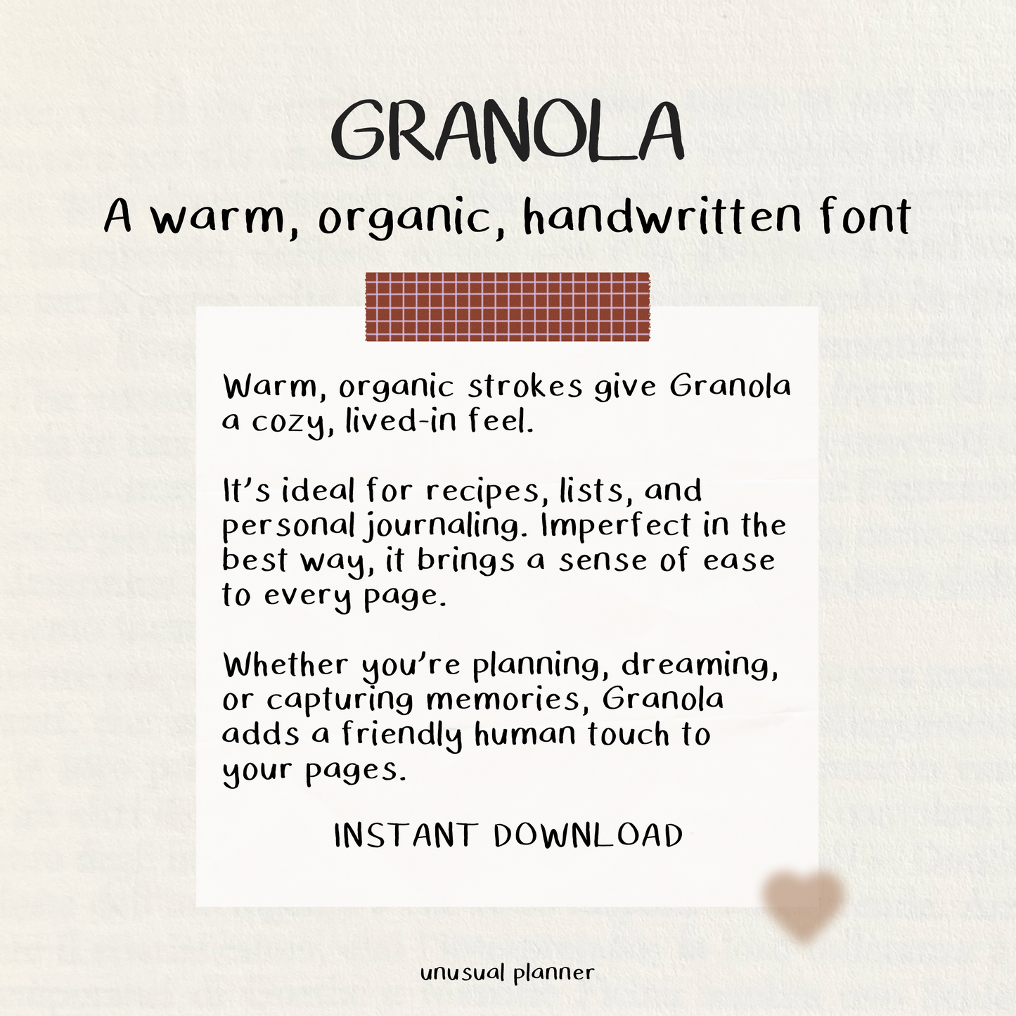 Granola Handwritten Font