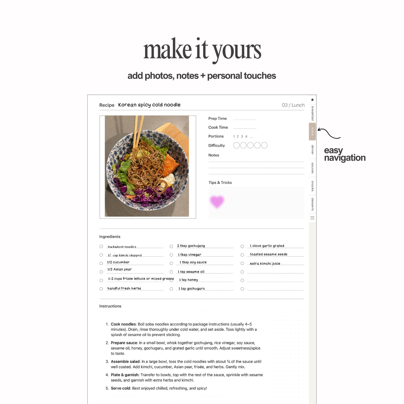Create-your-own Cookbook | Recipe Book