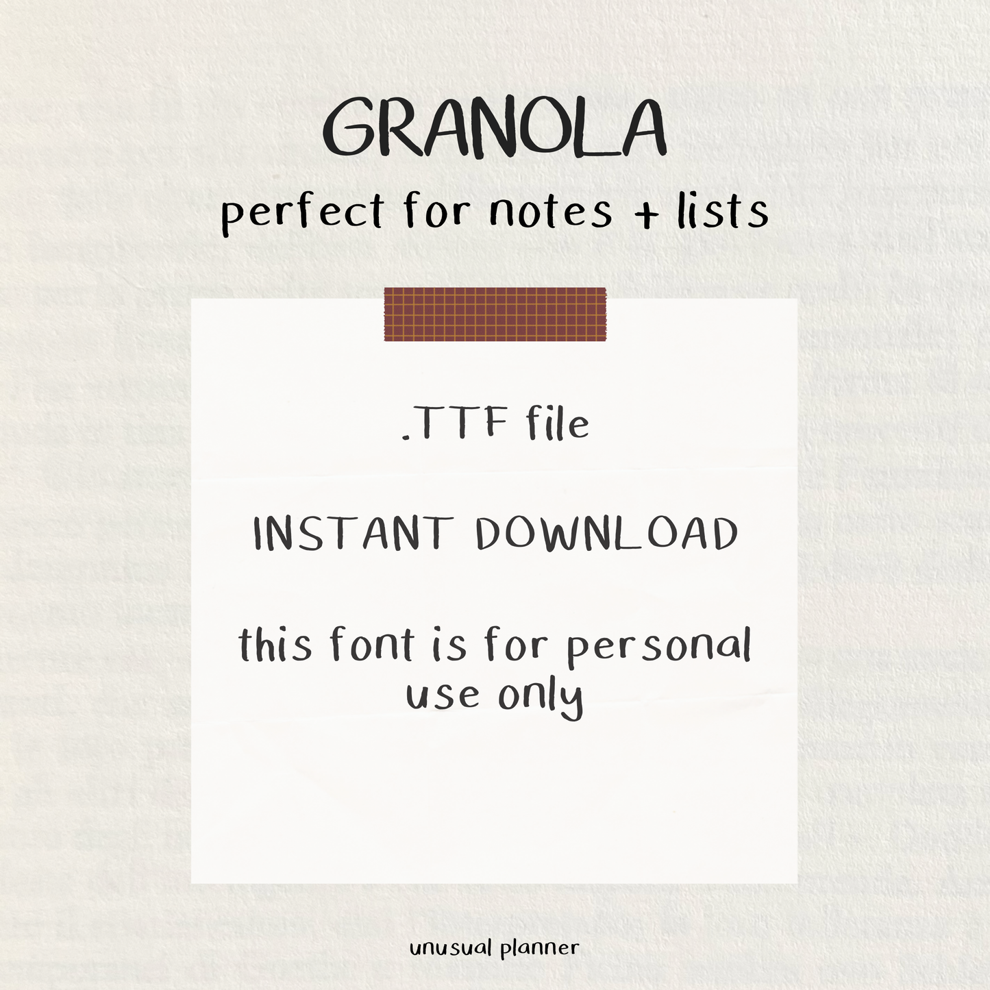 Granola Handwritten Font
