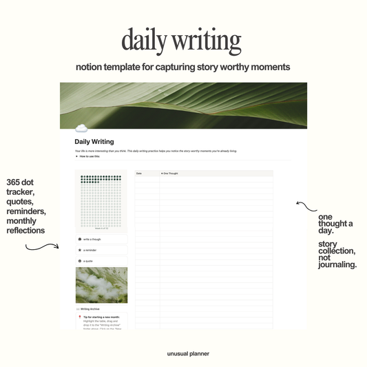 Daily Writing Notion Template