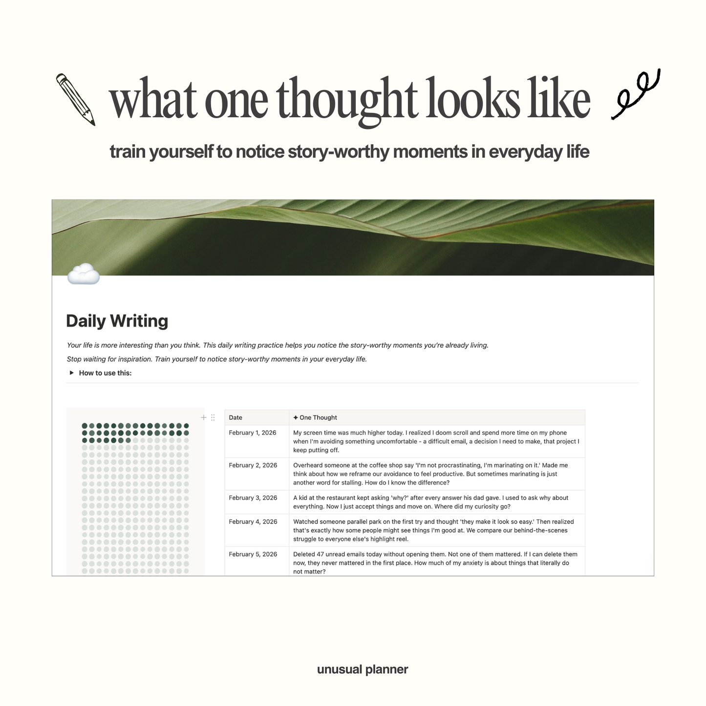Daily Writing Notion Template