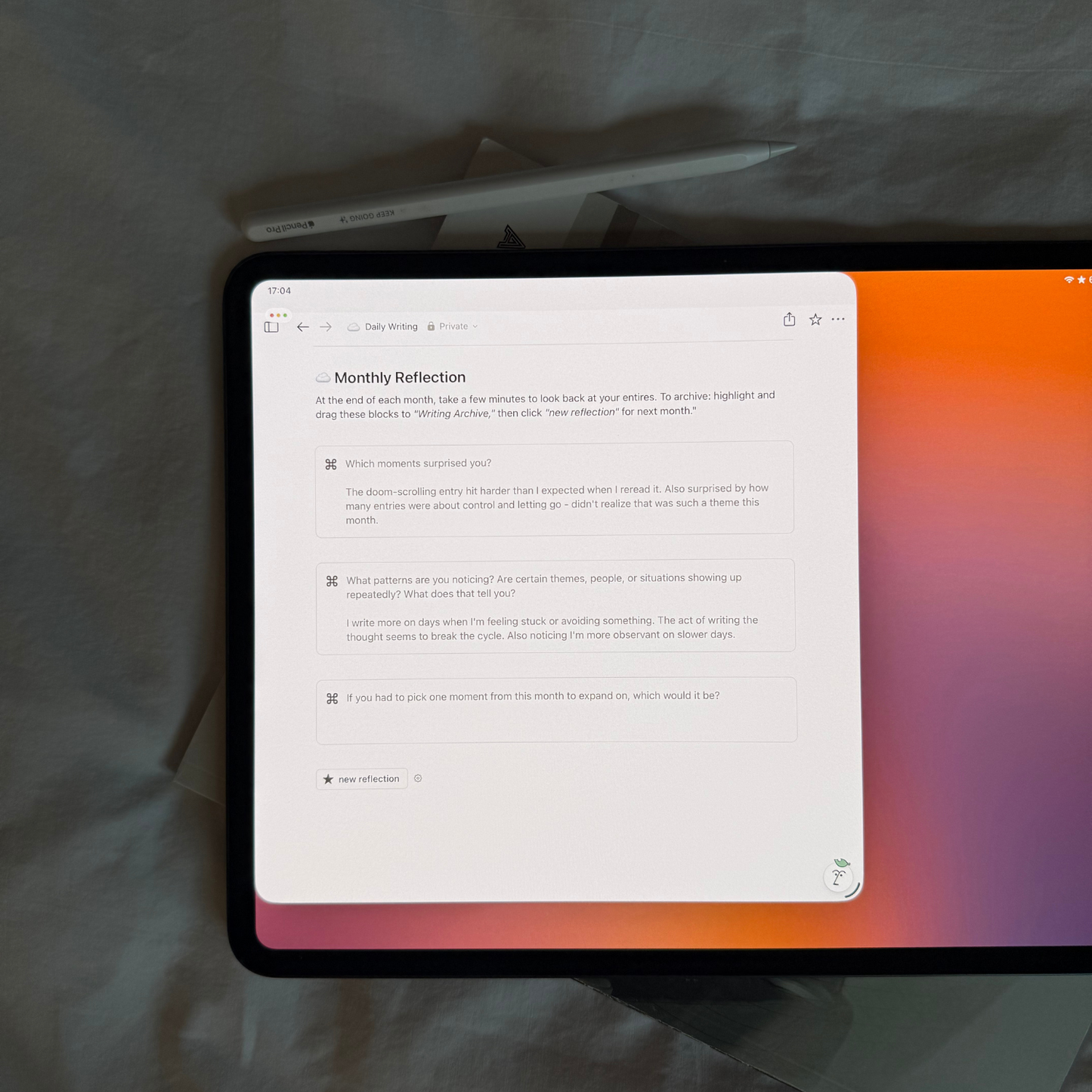 Daily Writing Notion Template
