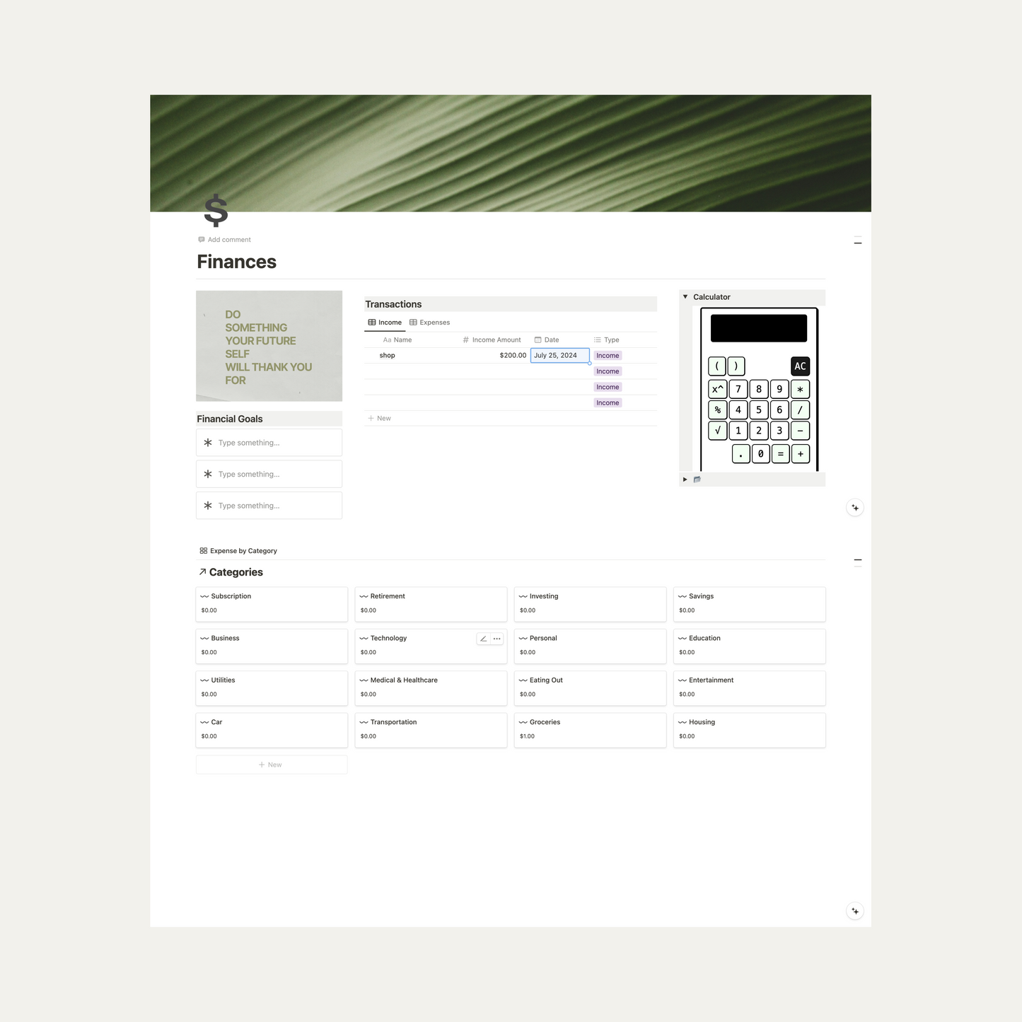 All-In-One Notion Planner